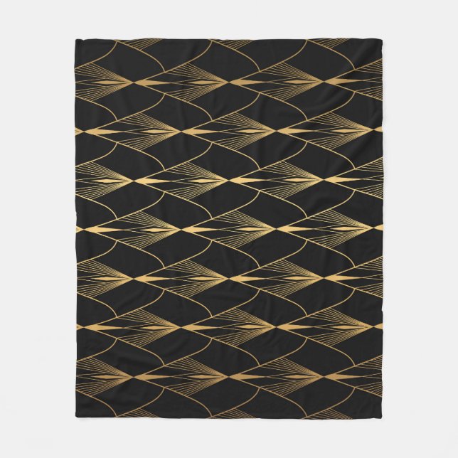 Art Deco: Sömlös lyx i Guld Fleecefilt (Framsidan)