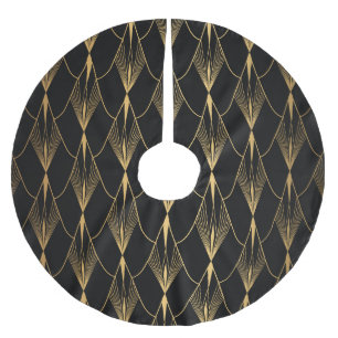 Art Deco: Sömlös lyx i Guld Julgransmatta Borstad Polyester