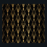 Art Deco: Sömlös lyx i Guld Poster<br><div class="desc">Art Deco Mönster. Sömlös svart bakgrund och guld bakgrund. Metalliska snäckor eller skalar snöre ornament. Minimalistisk geometrisk design. Vintage linjer. 1920-30-talets motiv. Ett exempel på lyx vintage Art Deco elegance visar i detta svarta och guld mönster. Retrosofistikering härskar. Art Deco elegans: svart, guld, metallisk snäcka. bakgrund, mönster, illustration, struktur, dekor,...</div>