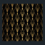 Art Deco: Sömlös lyx i Guld Poster<br><div class="desc">Art Deco Mönster. Sömlös svart bakgrund och guld bakgrund. Metalliska snäckor eller skalar snöre ornament. Minimalistisk geometrisk design. Vintage linjer. 1920-30-talets motiv. Ett exempel på lyx vintage Art Deco elegance visar i detta svarta och guld mönster. Retrosofistikering härskar. Art Deco elegans: svart, guld, metallisk snäcka. bakgrund, mönster, illustration, struktur, dekor,...</div>