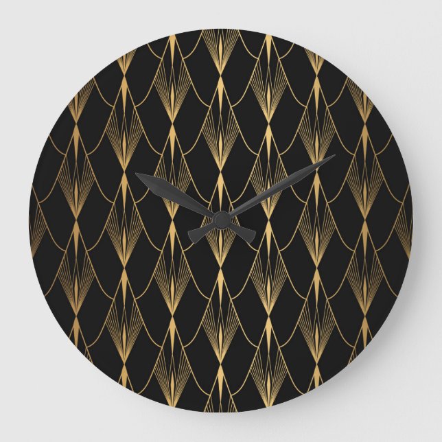 Art Deco: Sömlös lyx i Guld Stor Klocka (Framsida)