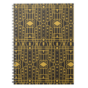 Art Deco, sömlös lyxgeometrisk mönster. Golden Anteckningsbok