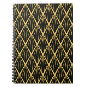 Art Deco, sömlös mönster. Vintage dekoration orna Anteckningsbok