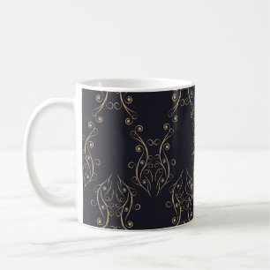 Art deco Sömlös mönster. Vintagens bakgrund med Kaffemugg