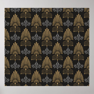 Art Deco: Sömlös Vintage Tapet Poster