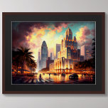 Art Deco South Florida City Skyline Scene Poster<br><div class="desc">Art Deco South Florida City Skyline Scene.</div>