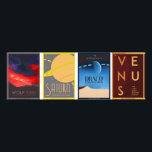 Art Deco Space Poster<br><div class="desc">Besök Venus, Saturnus, Varg 1061b och Draco med Orion Star Fleet i dessa Art Deco stil Sci-fi Resor affischer</div>