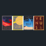 Art Deco Space Poster<br><div class="desc">Besök Venus,  Saturnus,  Varg 1061b och Draco med Orion Star Fleet i dessa Art Deco stil Sci-fi Resor affischer</div>