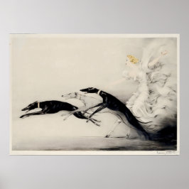 Art Deco Speed II av Fransk målare Louis Icart Poster