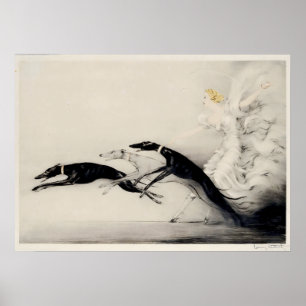 Art Deco Speed II av Fransk målare Louis Icart Poster