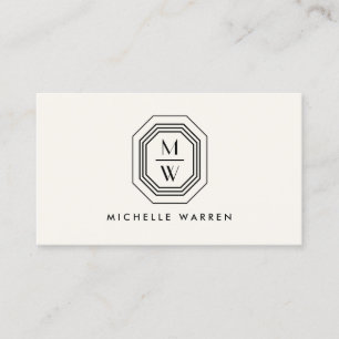 Art Deco Stacks Monogram-Logotyp om Elfenbenskuste Visitkort