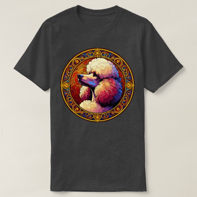 Art Deco Standard Pudel Coola Pudel Art T Shirt (Design framsida)