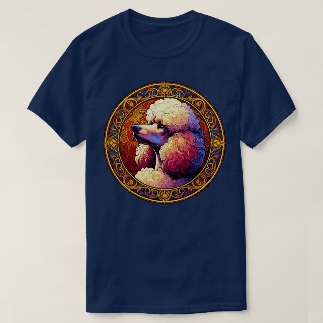 Art Deco Standard Pudel Coola Pudel Art T Shirt (Design framsida)
