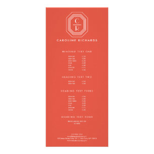 Art Deco-staplad monogramLogotyp på korall Reklamkort