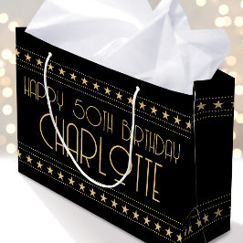 Art Deco Star Anpassningsbar Age Namn Black Guld