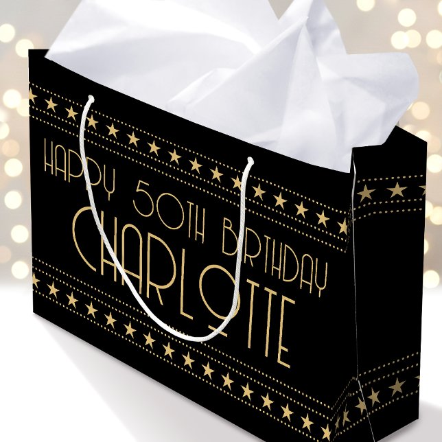 Art Deco Star Anpassningsbar Age Namn Black Guld (Skapare uppladdad)