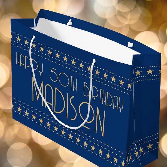 Art Deco Star Anpassningsbar Ålder Namn Blue Guld (Skapare uppladdad)