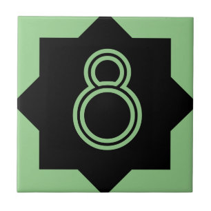 Art Deco Star Number Tile Kakelplatta