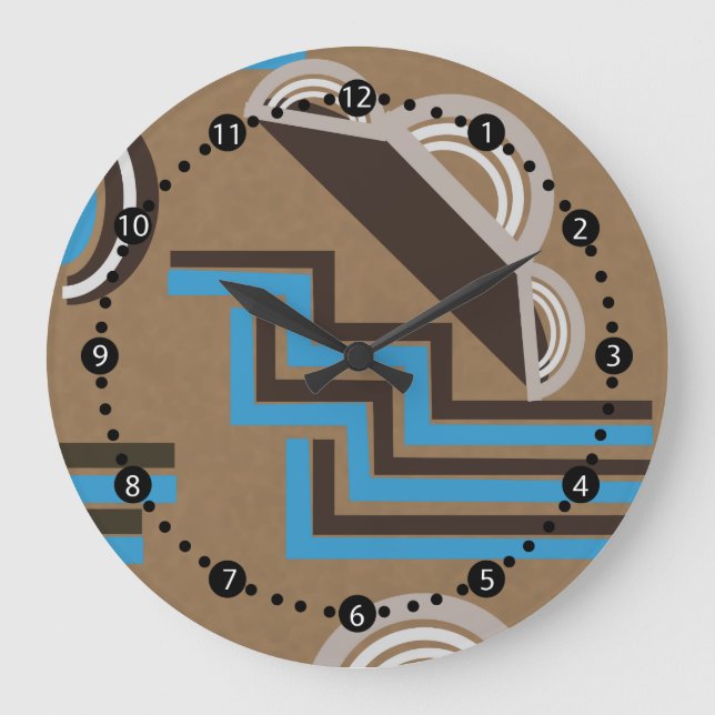 Art Deco stil Abstract Design Stor Klocka (Framsida)