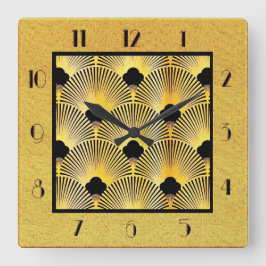 Art Deco Stil Acrylic Wall Clock Fyrkantig Klocka