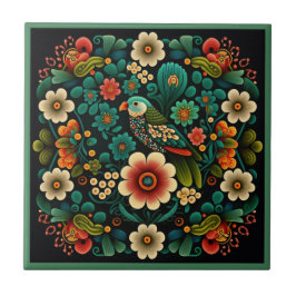 Art deco stil-blomman mönster fågelkeramisk panel kakelplatta