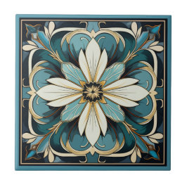 Art deco stil-blomman mönster keramisk panel kakelplatta