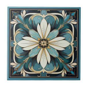 Art deco stil-blomman mönster keramisk panel kakelplatta