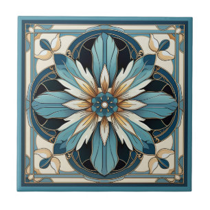 Art deco stil-blomman mönster keramisk panel kakelplatta