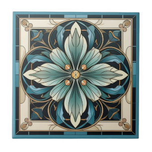 Art deco stil-blomman mönster keramisk panel kakelplatta