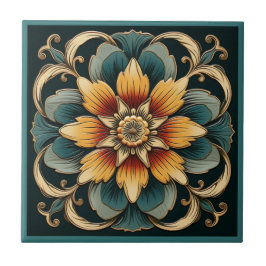 Art deco stil-blomman mönster keramisk panel kakelplatta