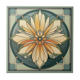Art deco stil-blomman mönster keramisk panel kakelplatta
