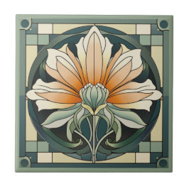 Art deco stil-blomman mönster keramisk panel kakelplatta