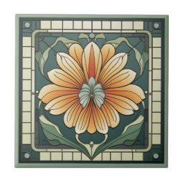 Art deco stil-blomman mönster keramisk panel kakelplatta