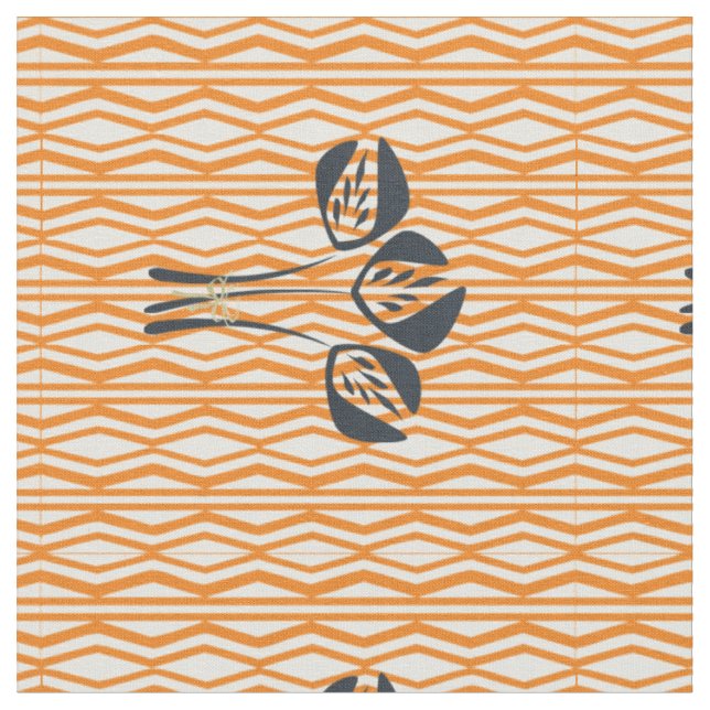 Art Deco Stil Bouquet Geometric Mönster Tyg (Närbild)