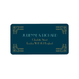 Art Deco Stil bröllopsinbjudan Adressetikett