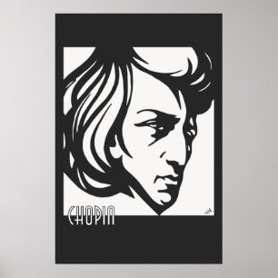 Art Deco stil Chopin passar alla storlekar Poster