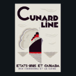 Art Deco Stil Cunard Line Poster<br><div class="desc">Kontakta oss om du vill ha anpassningsbar eller om du vill ha den här bilden på andra Zazzle-presentationer. Vårt eget minimala konst deco stil-vektorarbete, inspirerat av en gammal 1920-talsbild. Översättning från Fransk: Cunard Line, Förenade Stater och Kanada. Från Cherbourg och Le Havre.</div>