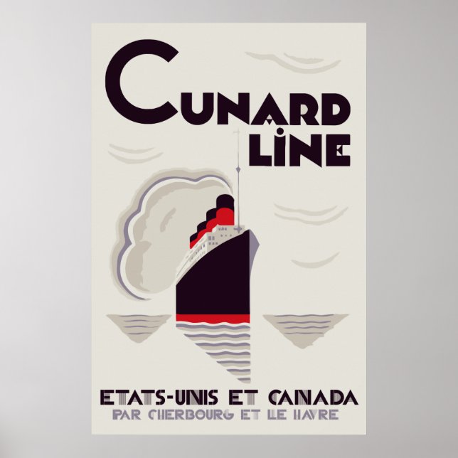Art Deco Stil Cunard Line Poster (Framsidan)