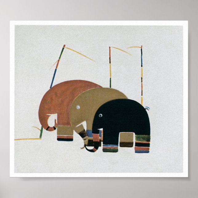 Art Deco Stil Elephants Poster (Framsidan)