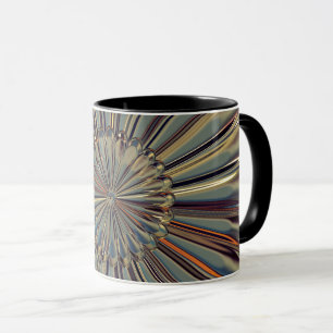 Art deco stil fläkt snäcka metallutseende i guldet mugg