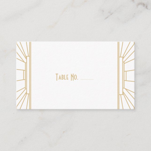 Art Deco Stil-gästkort Placeringskort (Framsida)