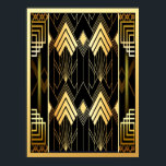 Art Deco Stil Geometric Poster<br><div class="desc">Jag skapade att Art Deco Geometric Stil Poster med hjälp av kommersiella mönster-mallar. I svart och guld symboliserar det Art Deco. Det poster tillsammans. Det kan ramas in och hängas på en vägg i ditt hem. Se sidmenyn för storlekar.</div>