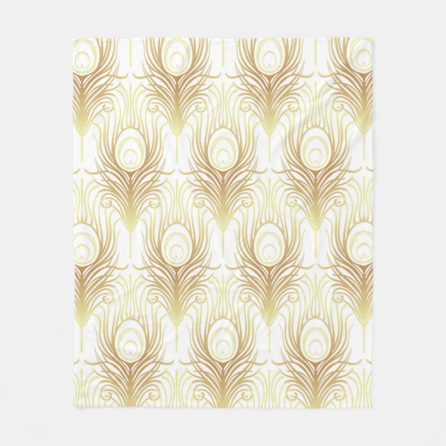 Art deco stil geometrisk sömlös mönster i svart fleecefilt (Framsidan)
