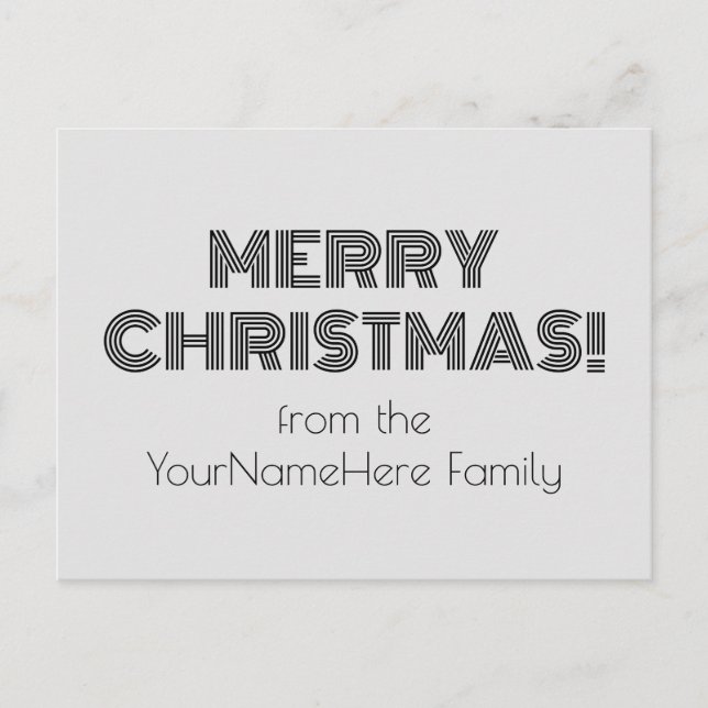 Art Deco-stil " GOD JUL!" Vykort (Framsida)