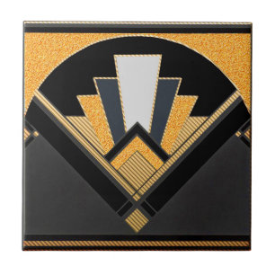 Art Deco Stil keramik (Golden Grain) Kakelplatta