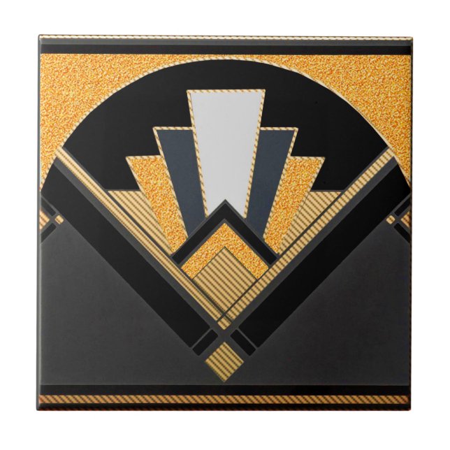 Art Deco Stil keramik (Golden Grain) Kakelplatta (Framsidan)