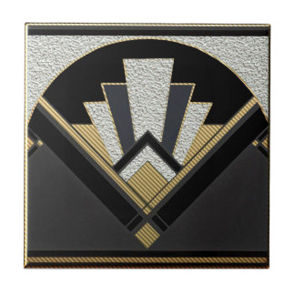 Art Deco Stil keramik (Silver/grått) Kakelplatta