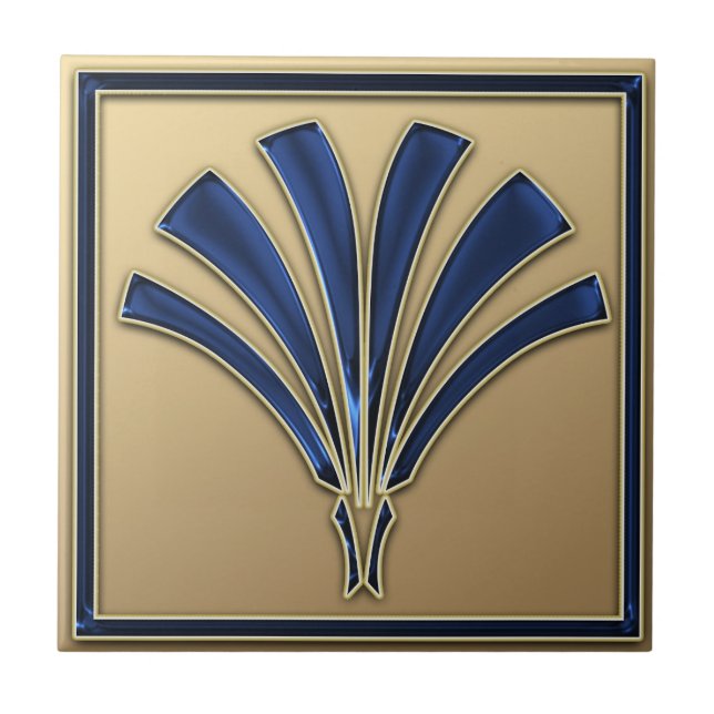 Art Deco Stil keramisk Stil (Fläkt) Kakelplatta (Framsidan)