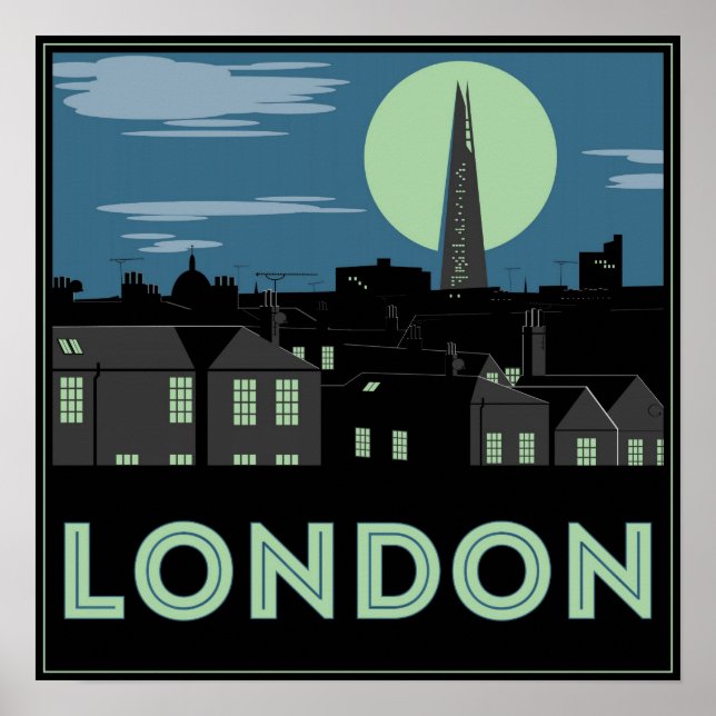 Art Deco Stil London Poster (Framsidan)