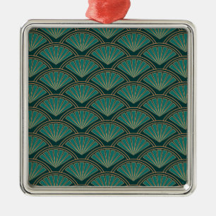 Art Deco stil mönster i den femte grönten färg Julgransprydnad Metall